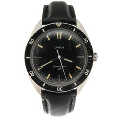 Vintage Omega Stainless Steel Waterproof Seamaster 120 Wristwatch circa 1960s