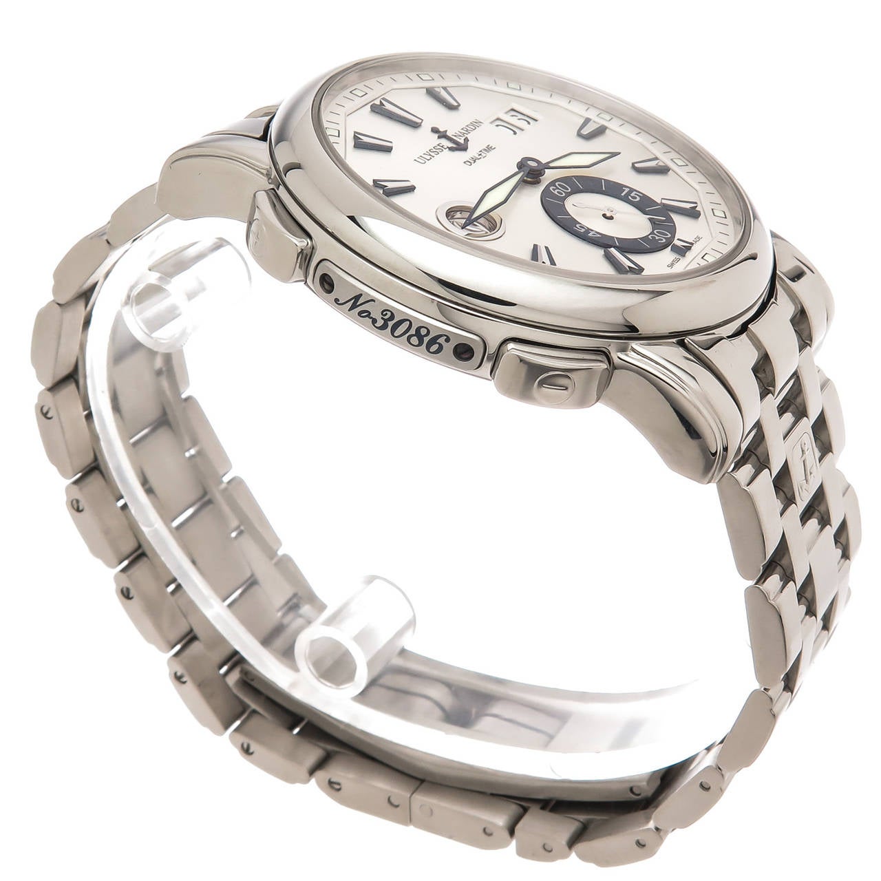 Men's Ulysse Nardin Stainless Steel Dual Time Wristwatch Ref 243-55