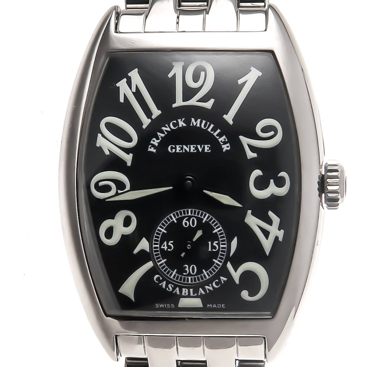 Franck Mueller Stainless Steel Casablanca Cintree Curvex Wristwatch