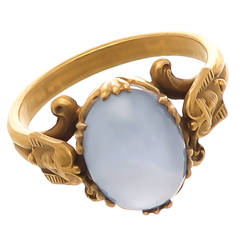 Egyptian Revival Sapphire Gold Ring 1910