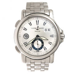 Ulysse Nardin Stainless Steel Dual Time Wristwatch Ref 243-55