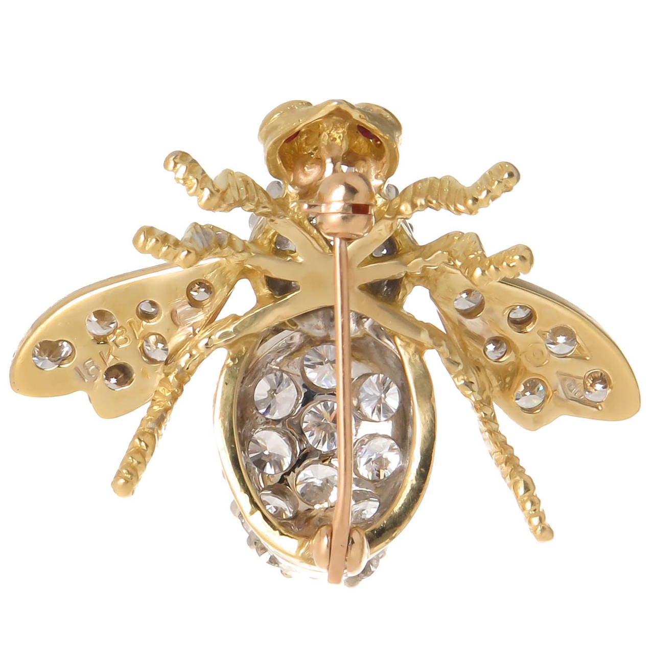 Women's Herbert Rosenthal Large Diamond Gold Bee Brooch