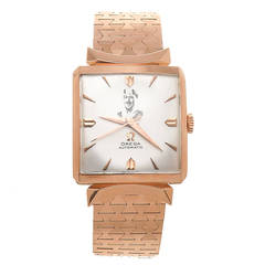 Omega Rose Gold Custom Saudi King Dial Self Winding Wristwatch