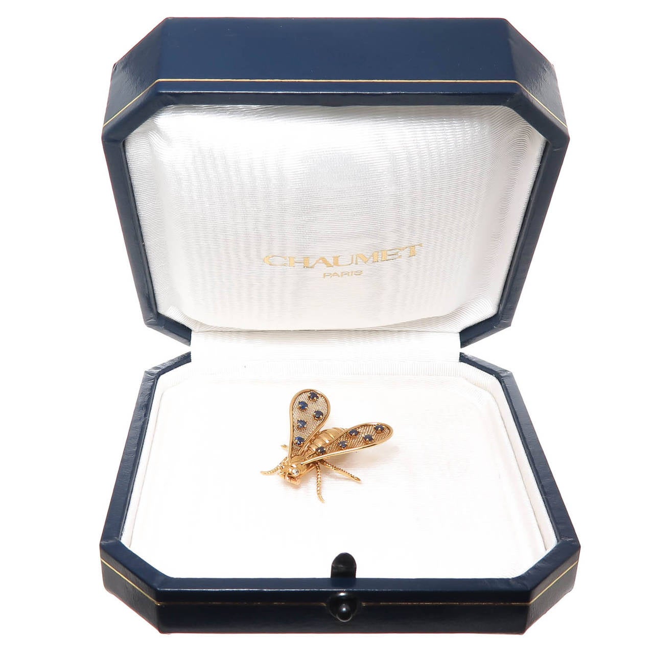 Women's Chaumet Paris Sapphire Gold Bug Brooch
