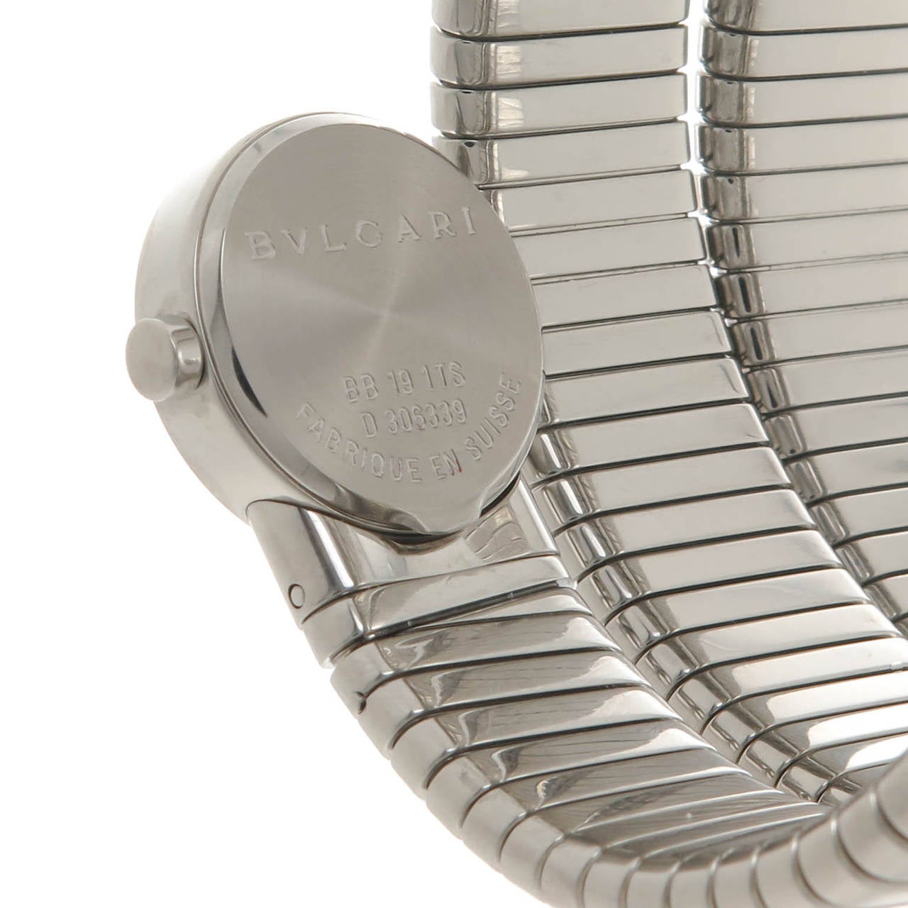 Bulgari Stainless Steel Tubogas Quartz Serpent Wristwatch In Excellent Condition In Chicago, IL