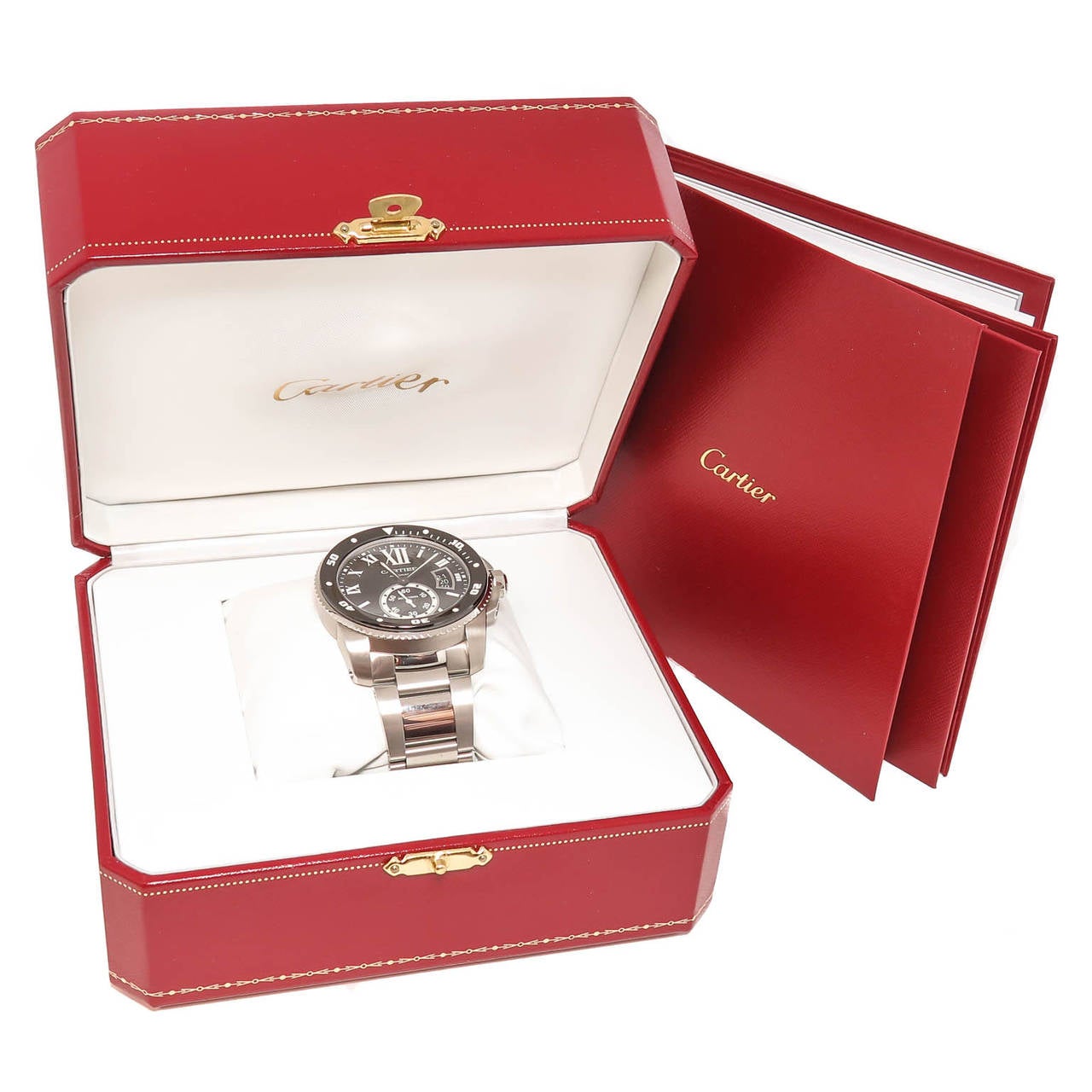 Women's or Men's Cartier Calibre de Cartier Stainless Steel Automatic Diver's Wristwatch