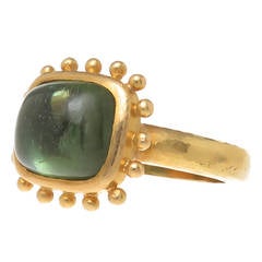 Elizabeth Locke Tourmaline Gold Ring