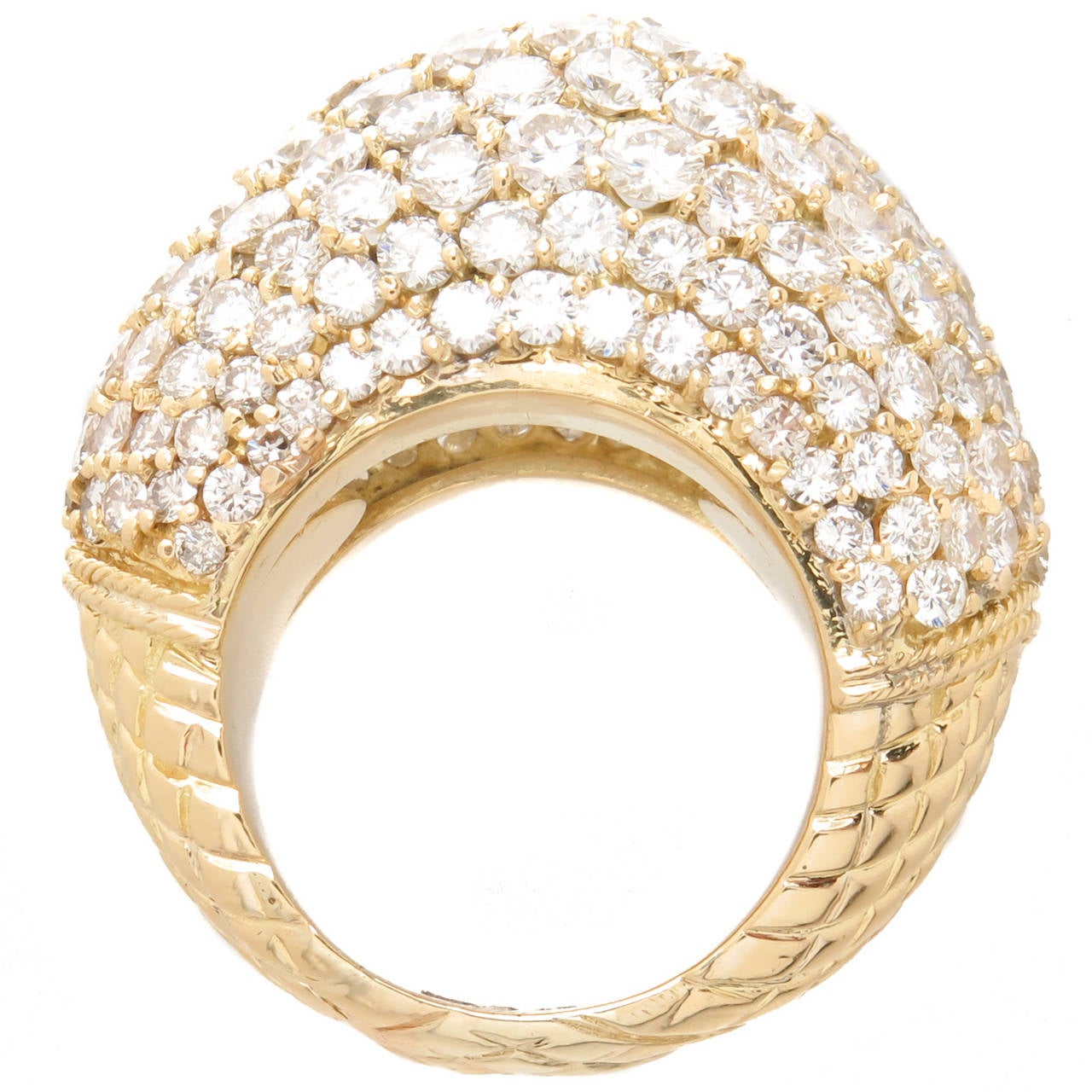 Diamond Gold Large Dome Ring 1