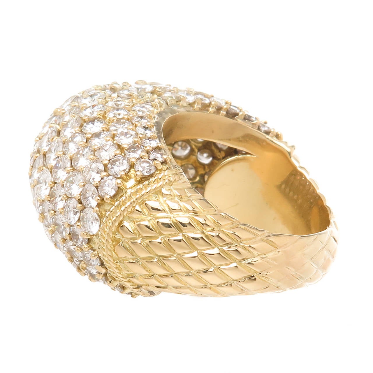 Women's Diamond Gold Large Dome Ring