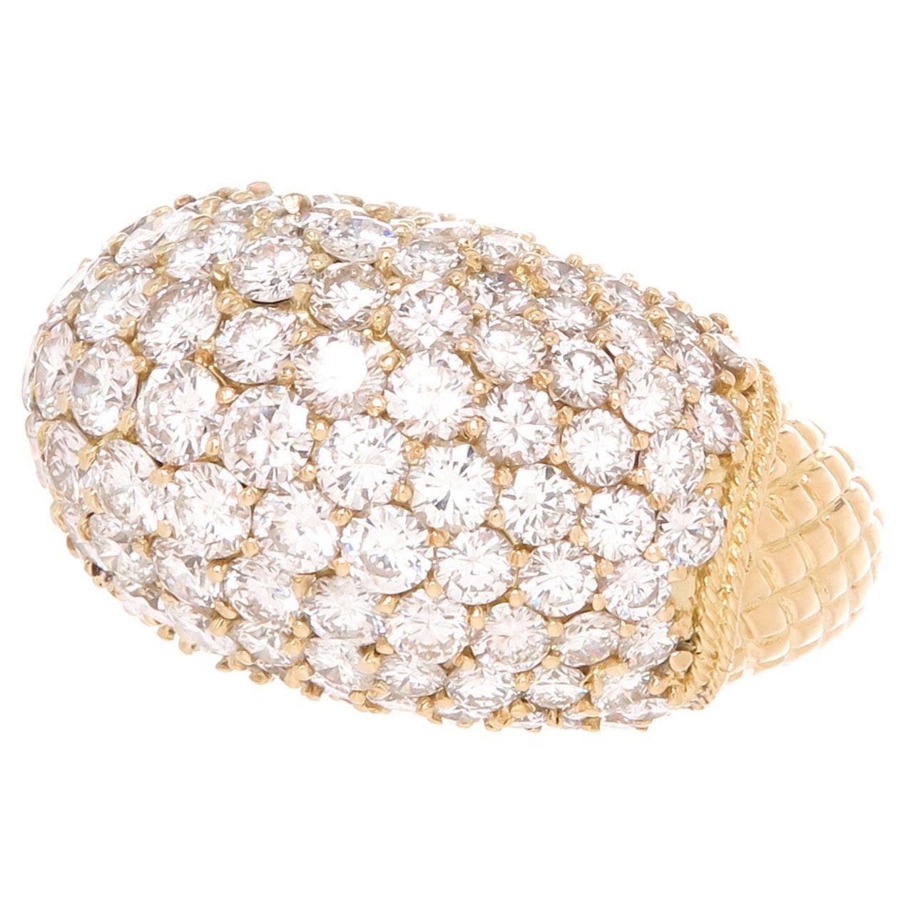 Diamond Gold Large Dome Ring