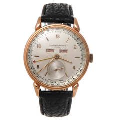 Vacheron & Constantin Rose Gold Triple Calendar Manual Wind Wristwatch 1950s