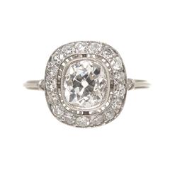 Cushion Cut 1.16 Carat Diamond Platinum Engagement Ring