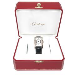 Cartier White Gold Tank Americaine Automatic Wristwatch