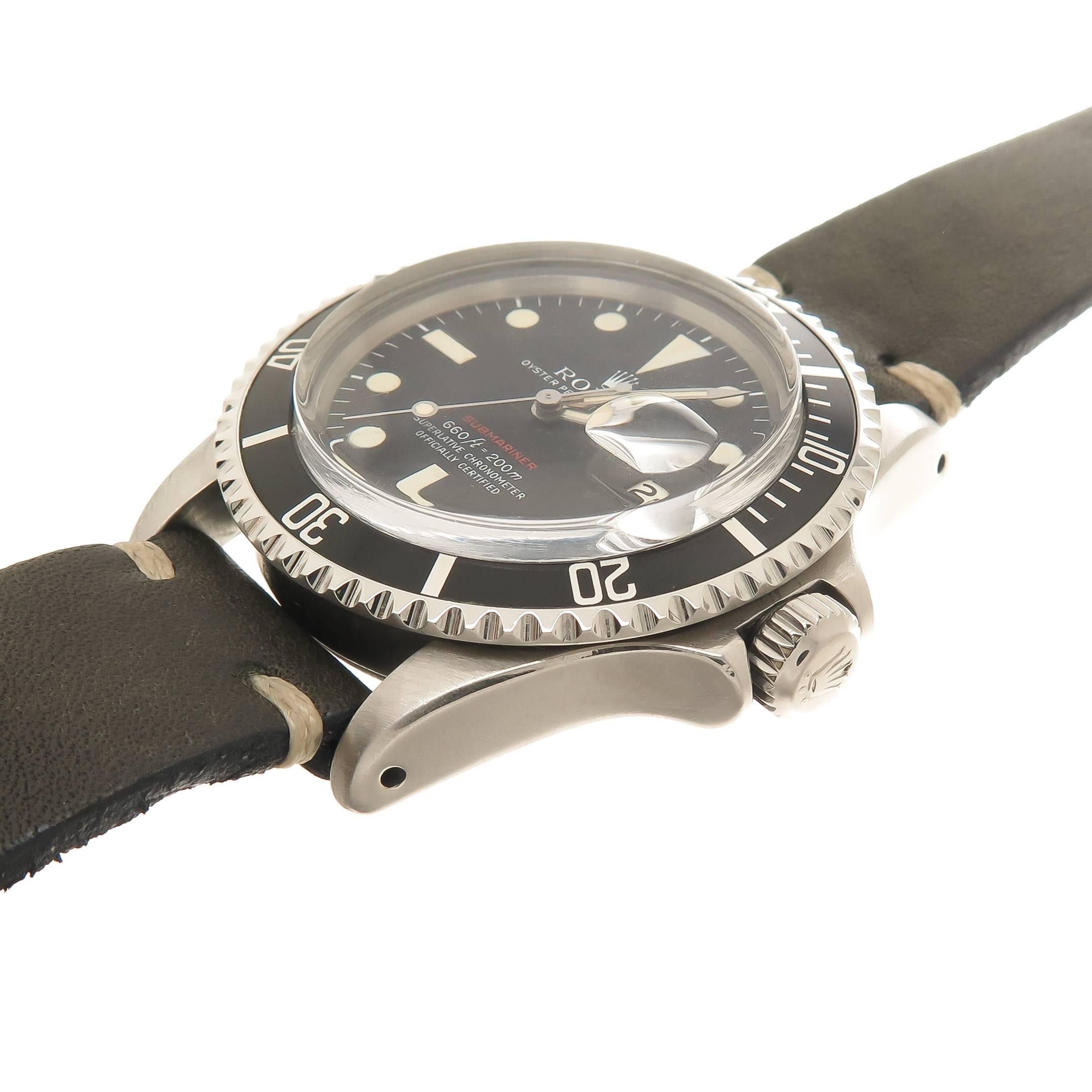 Rolex Stainless Steel Submariner Wristwatch Ref 1680 In Excellent Condition In Chicago, IL