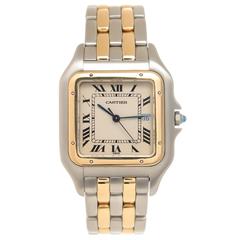 Cartier Yellow Gold Stainless Steel Panther Quartz Wristwatch