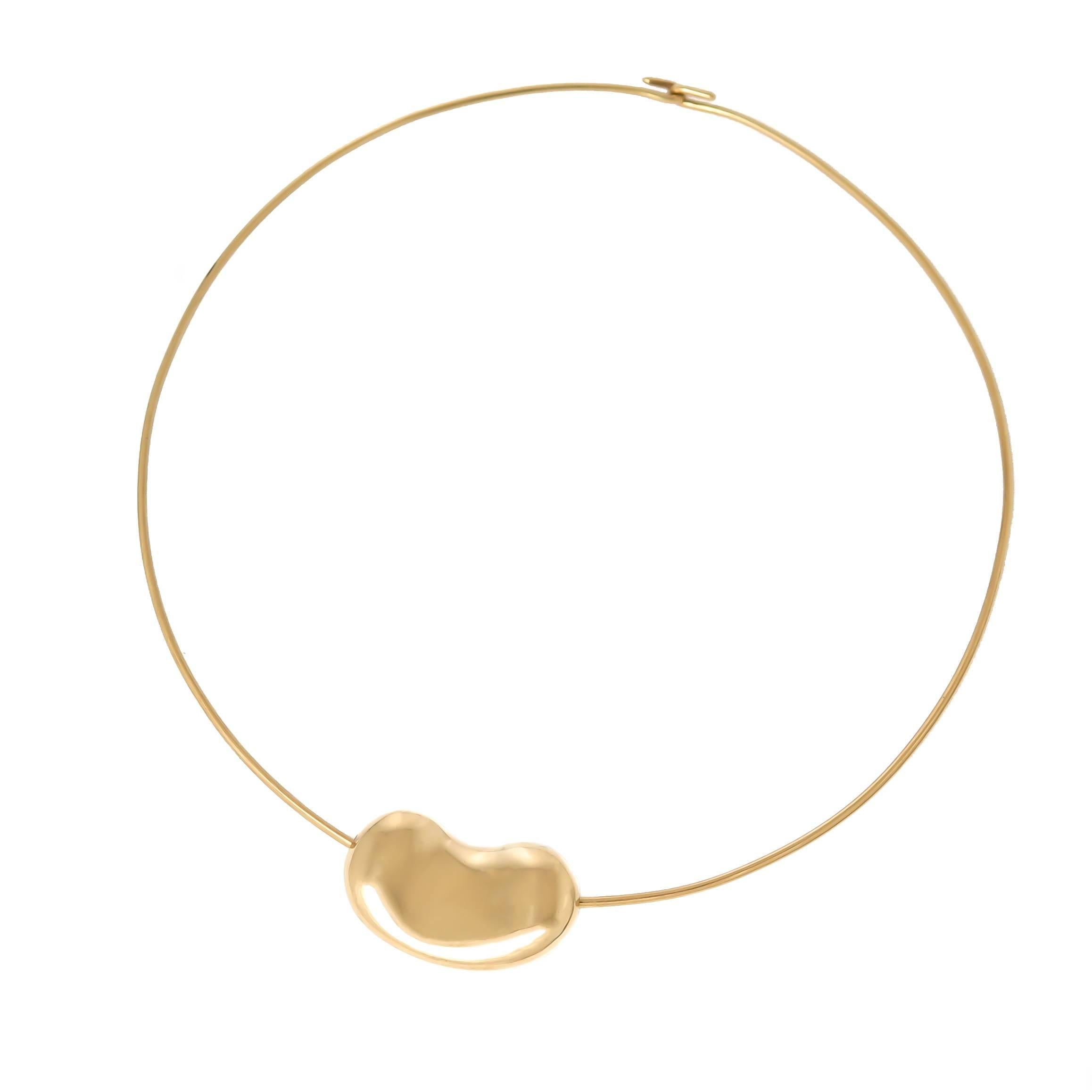 Tiffany & Co. Elsa Peretti Large Gold Bean Necklace