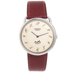 Hermes Stainless Steel Arceau Large Quartz Wristwatch