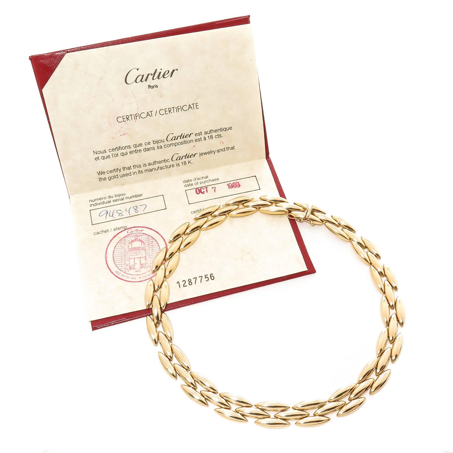 Cartier Gentiane Gold Link Necklace at 