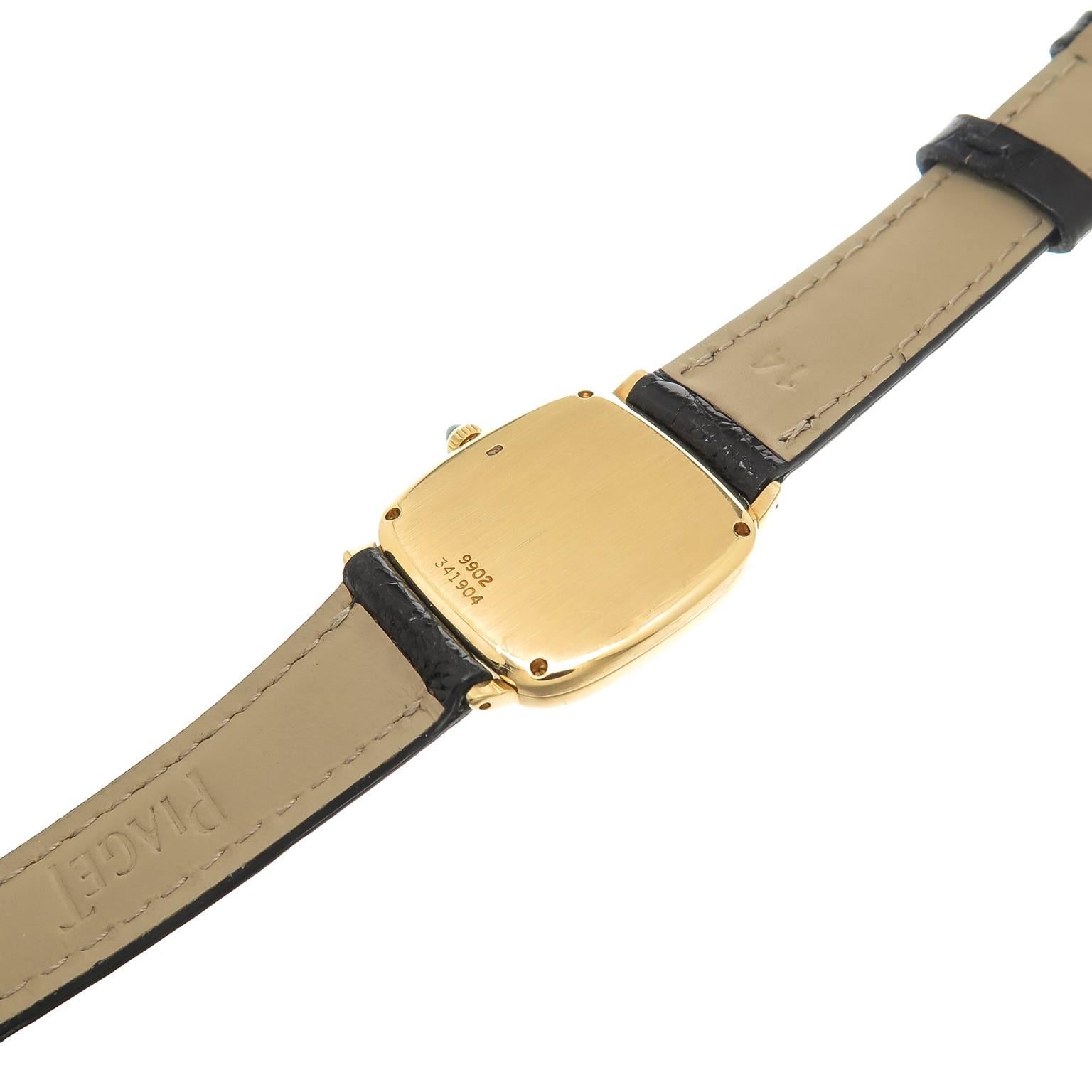 Piaget Lady's Yellow Gold Onyx Dial Wristwatch  In Excellent Condition In Chicago, IL
