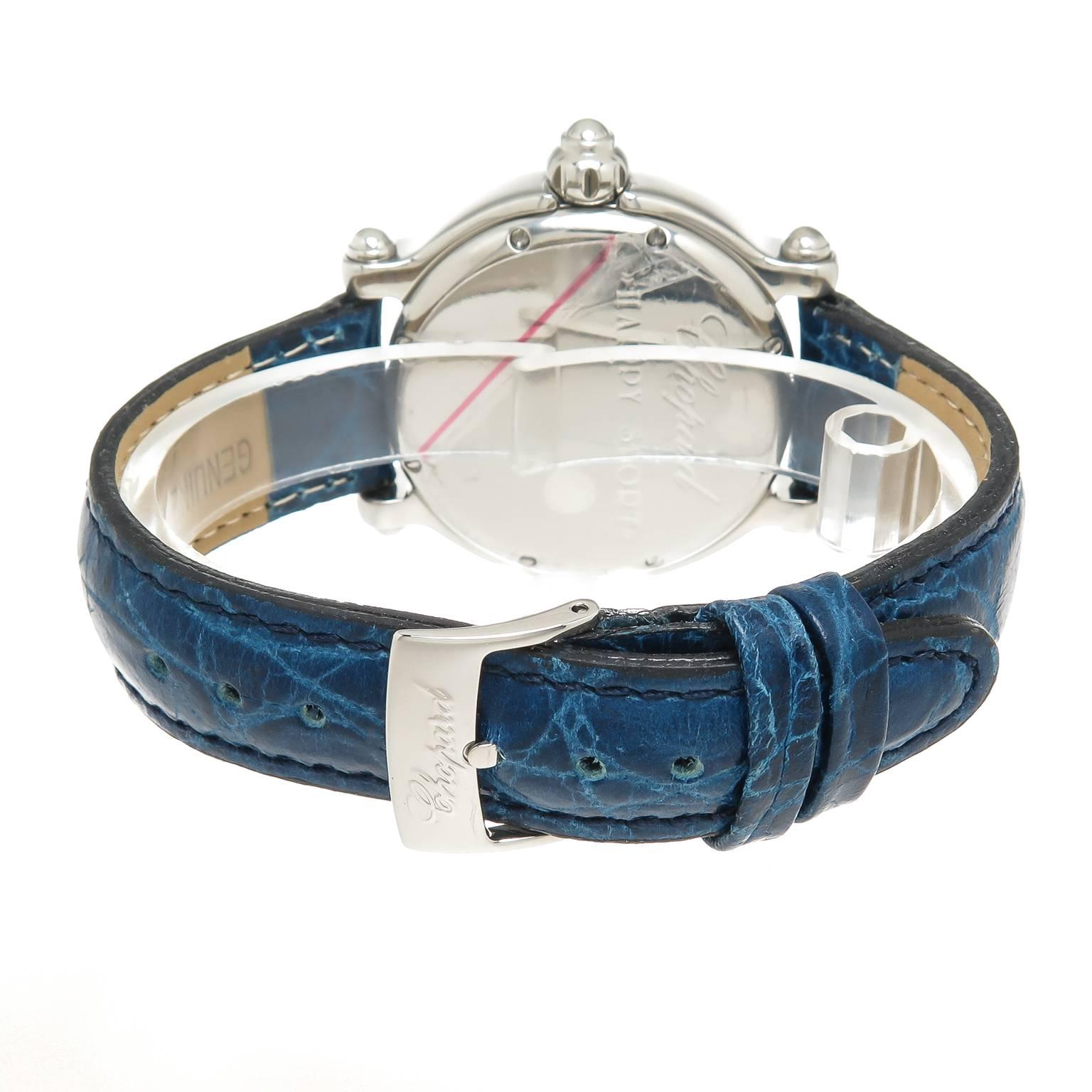 Women's or Men's Chopard Stainless Steel Happy Sport Floating Fish Steel Quartz Wristwatch