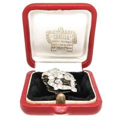 1920s Cartier Diamond Platinum Art Deco Dress Clip Worn by Joan Collins