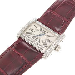 Cartier Stainless Steel Diamond Tank Divan Quartz Wristwatch