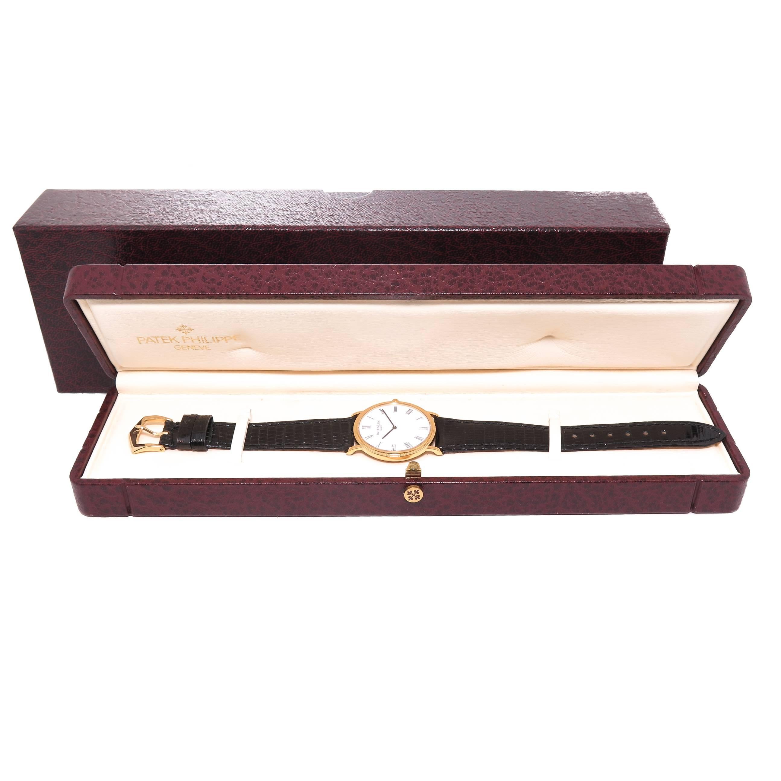 Patek Philippe Gelbgold Hobnail Calatrava Armbanduhr Ref 3520 2