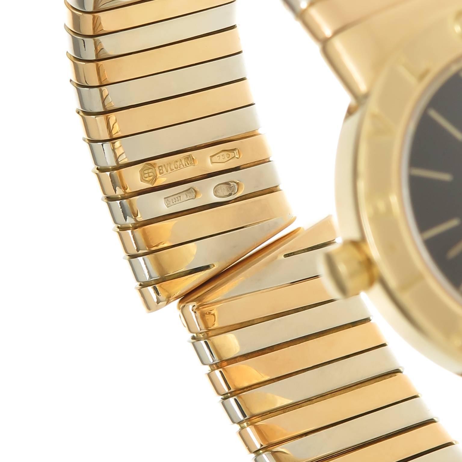 Women's Bulgari Ladies Tricolor Gold Tubogas Quartz Wristwatch