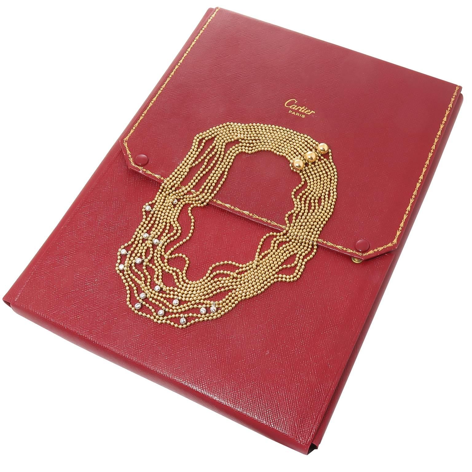 Cartier Draperie De Decollete 10 Row Diamond Gold Necklace In Excellent Condition In Chicago, IL