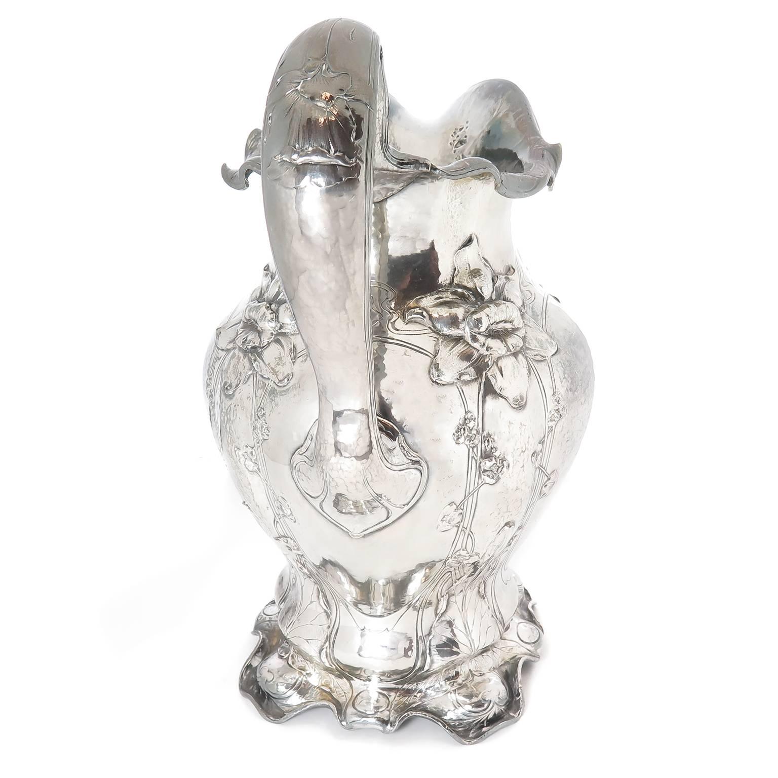 Art Nouveau Gorham Martele Large Impressive Water Pitcher