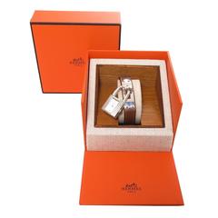 Hermes Sterling Silver Kelly Wristwatch