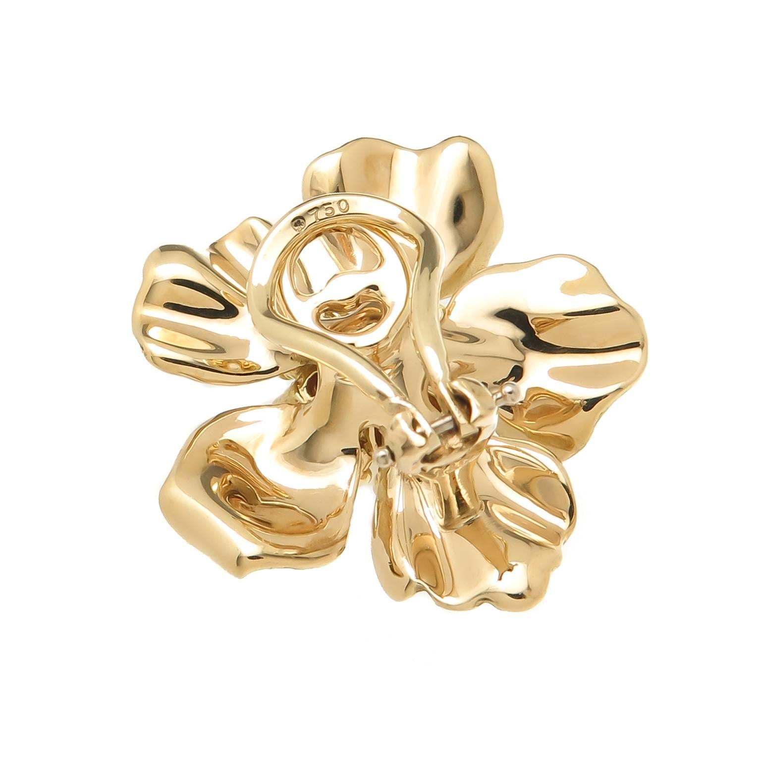Tiffany and Co. Pearl Gold Wild Rose Flower Earrings at 1stDibs | gold ...