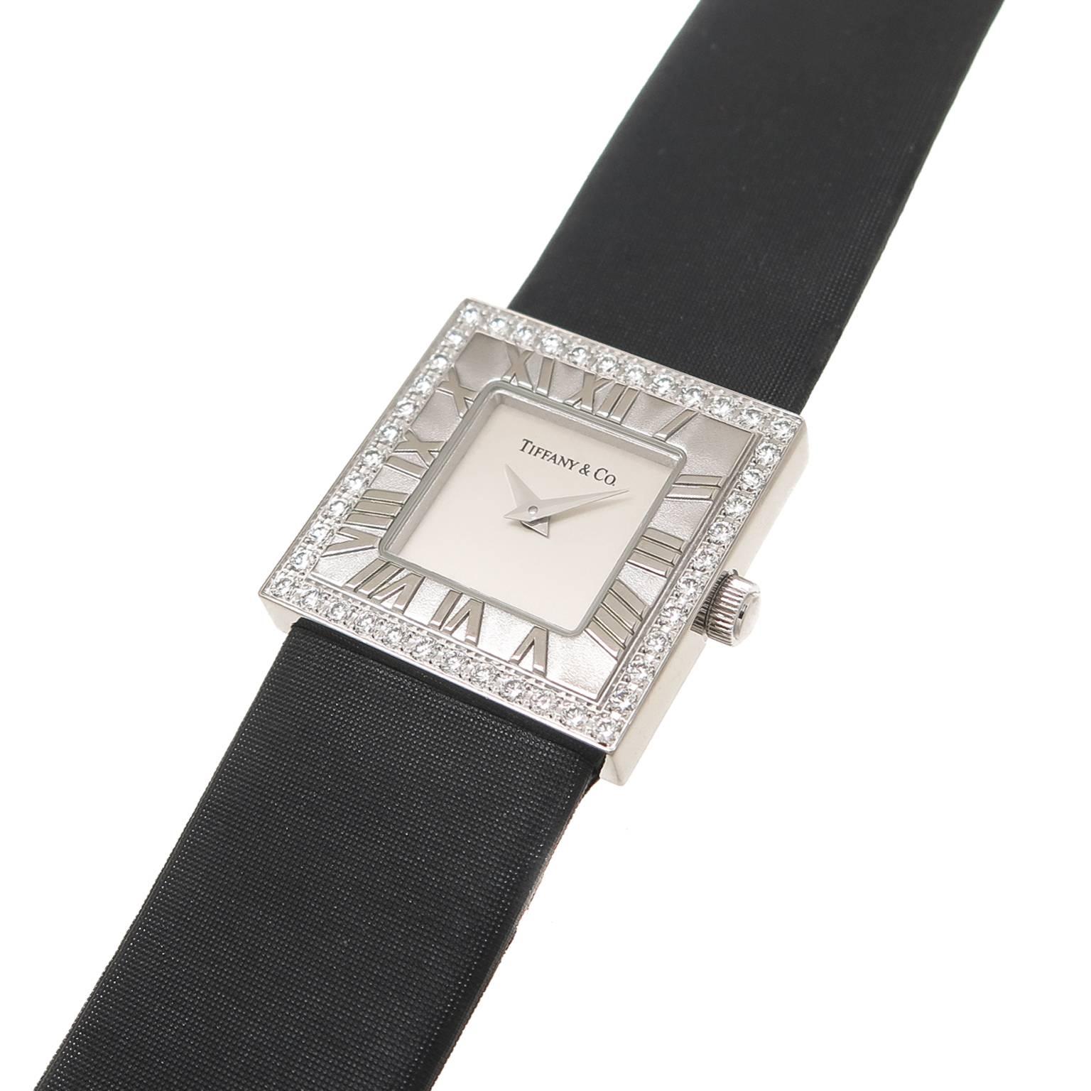 Women's Tiffany & Co. White Gold Diamond Quartz Wristwatch