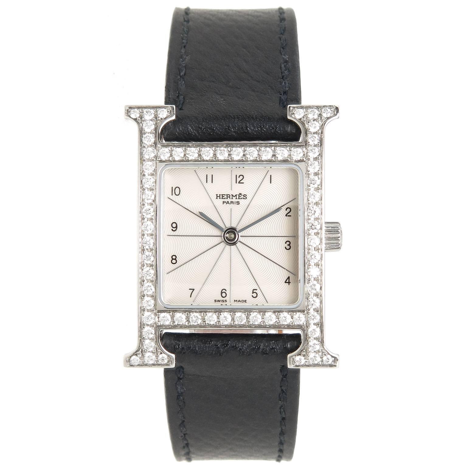 Hermes Ladies Stainless Steel "H" Quartz Wristwatch