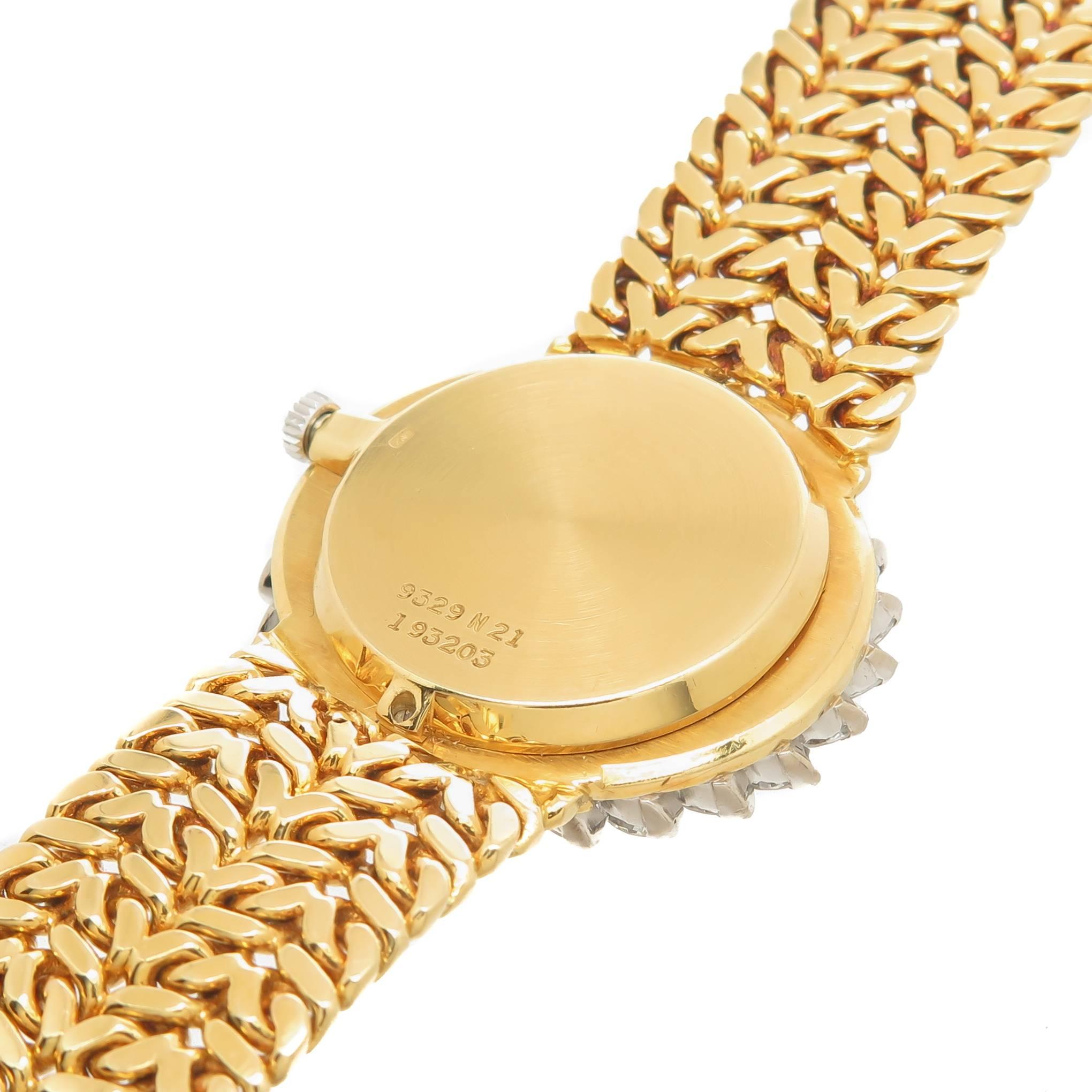 Piaget Lady's Yellow Gold Diamond Stone Dial Manual Wind Wristwatch In Excellent Condition In Chicago, IL