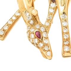 Tiffany & Co. Diamond Gold Giraffe Clip Brooch