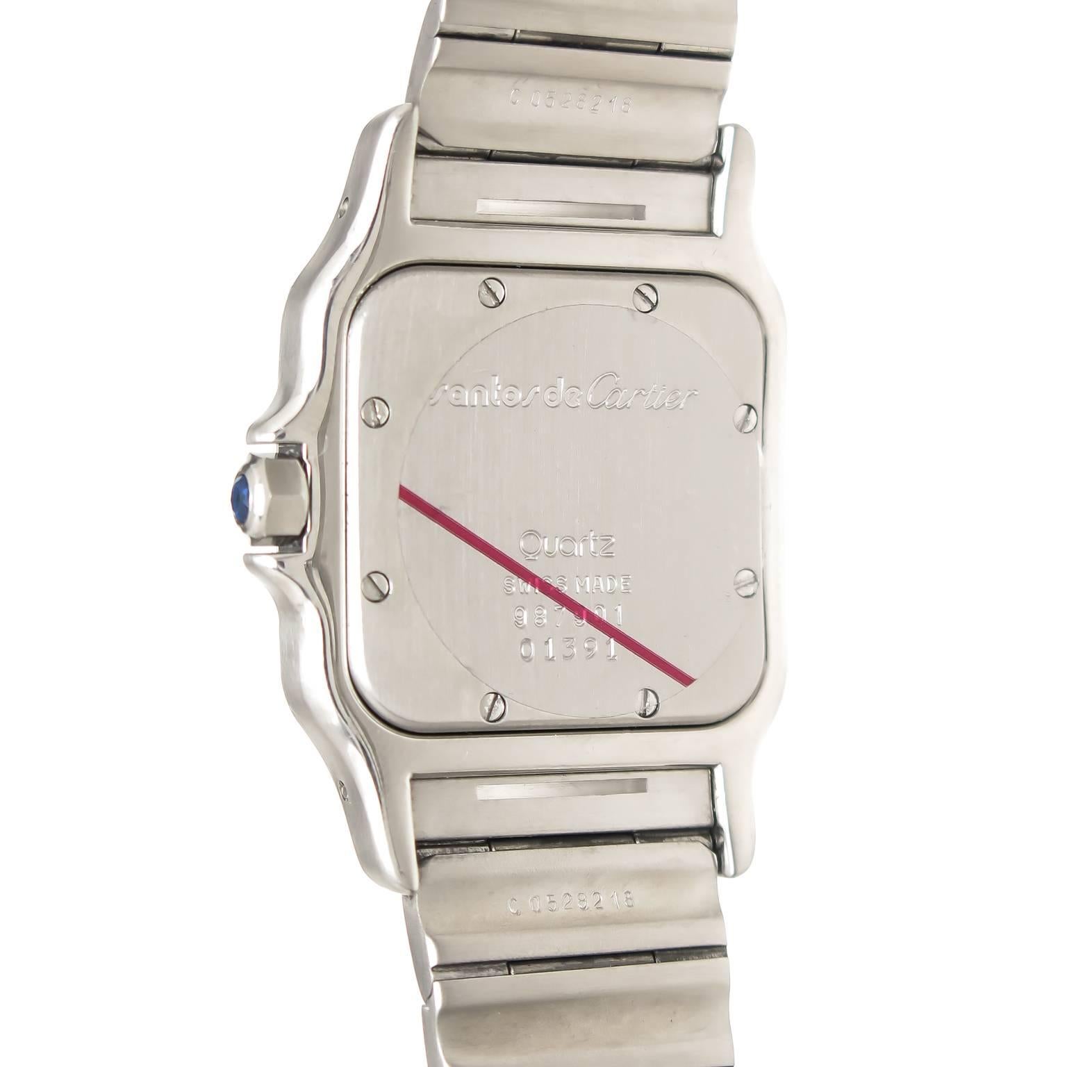 Women's or Men's Cartier Stainless Steel Santos Large Quartz Wristwatch