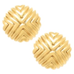 Cartier Gold Button Earrings