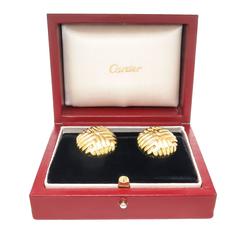 Cartier Gold Button Earrings