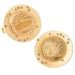 1969 Tiffany & Co. Gold Moon Walk Cufflinks