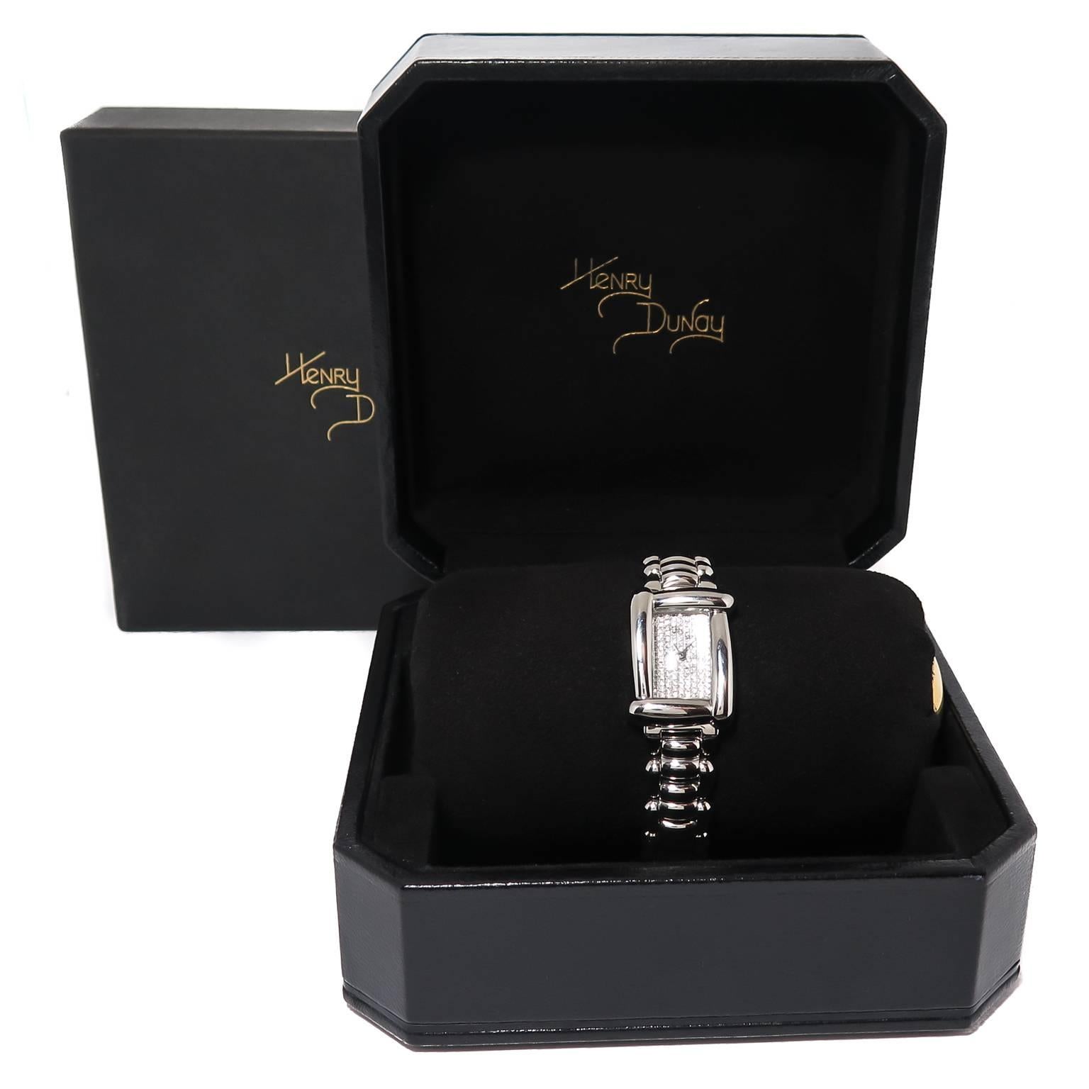 Henry Dunay Ladies Stainless Steel Diamond Medea Quartz Wristwatch In New Condition In Chicago, IL