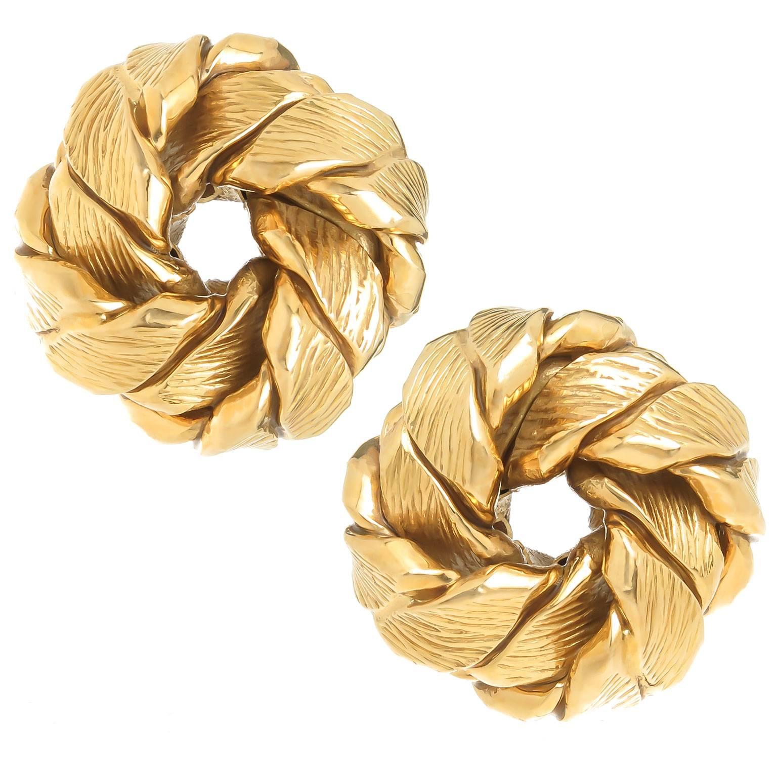 1990s Tiffany & Co. Gold Circle Earrings