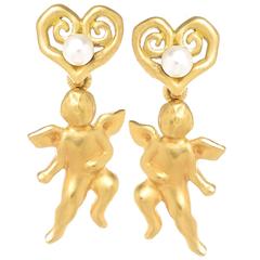 Tiffany & Co. Gold Angel Form Earrings