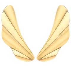 Tiffany & Co. Elsa Peretti Gold Wing Tide Earrings 10