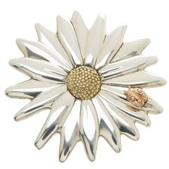 Tiffany & Co. Silver Gold Daisy Flower Brooch