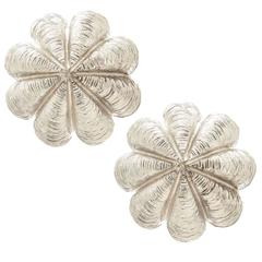 1990s Tiffany & Co. Silver Sea Urchin Earrings 