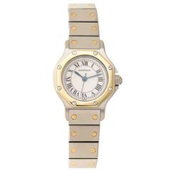 Cartier Ladies Yellow Gold Stainless Steel Santos Automatic Wristwatch