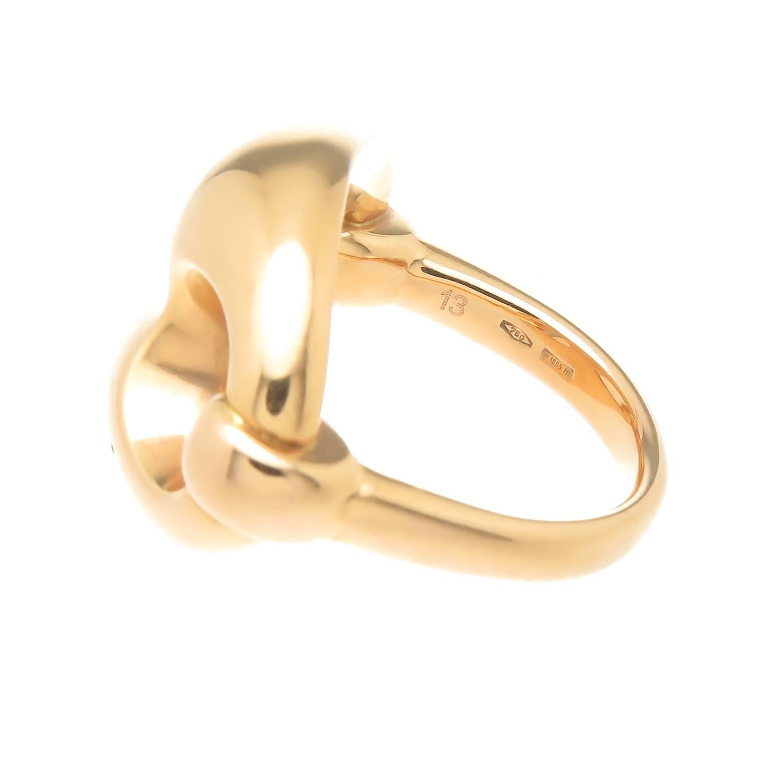 Gucci Gold Horse Bit Ring In Excellent Condition In Chicago, IL