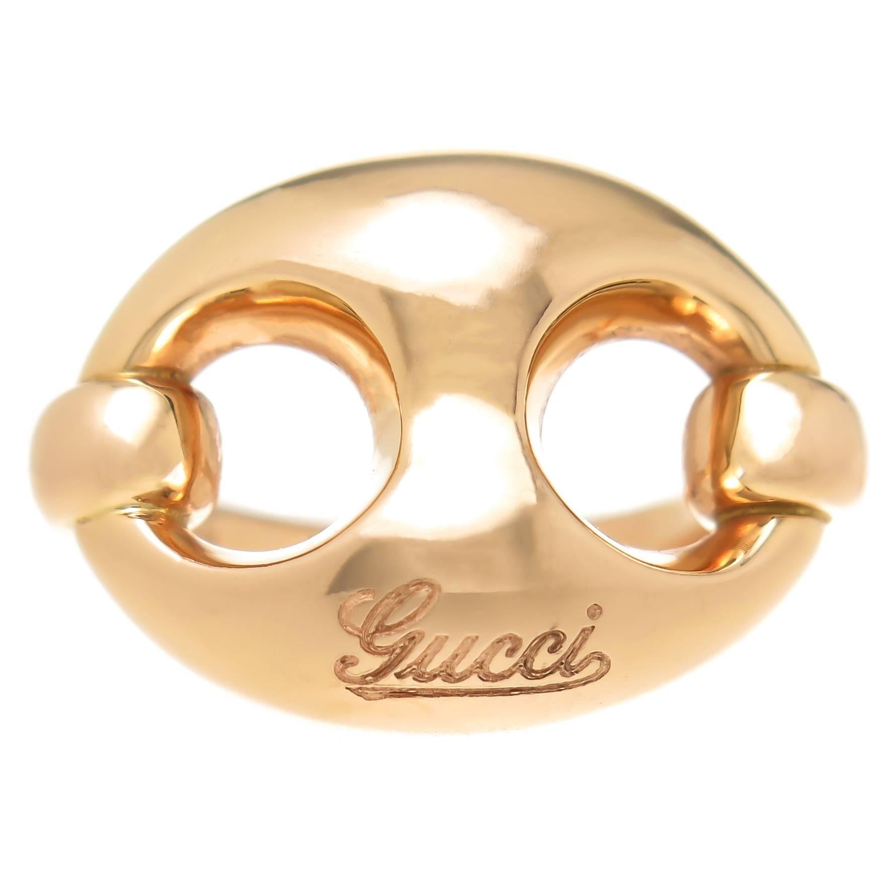 Gucci Gold Horse Bit Ring