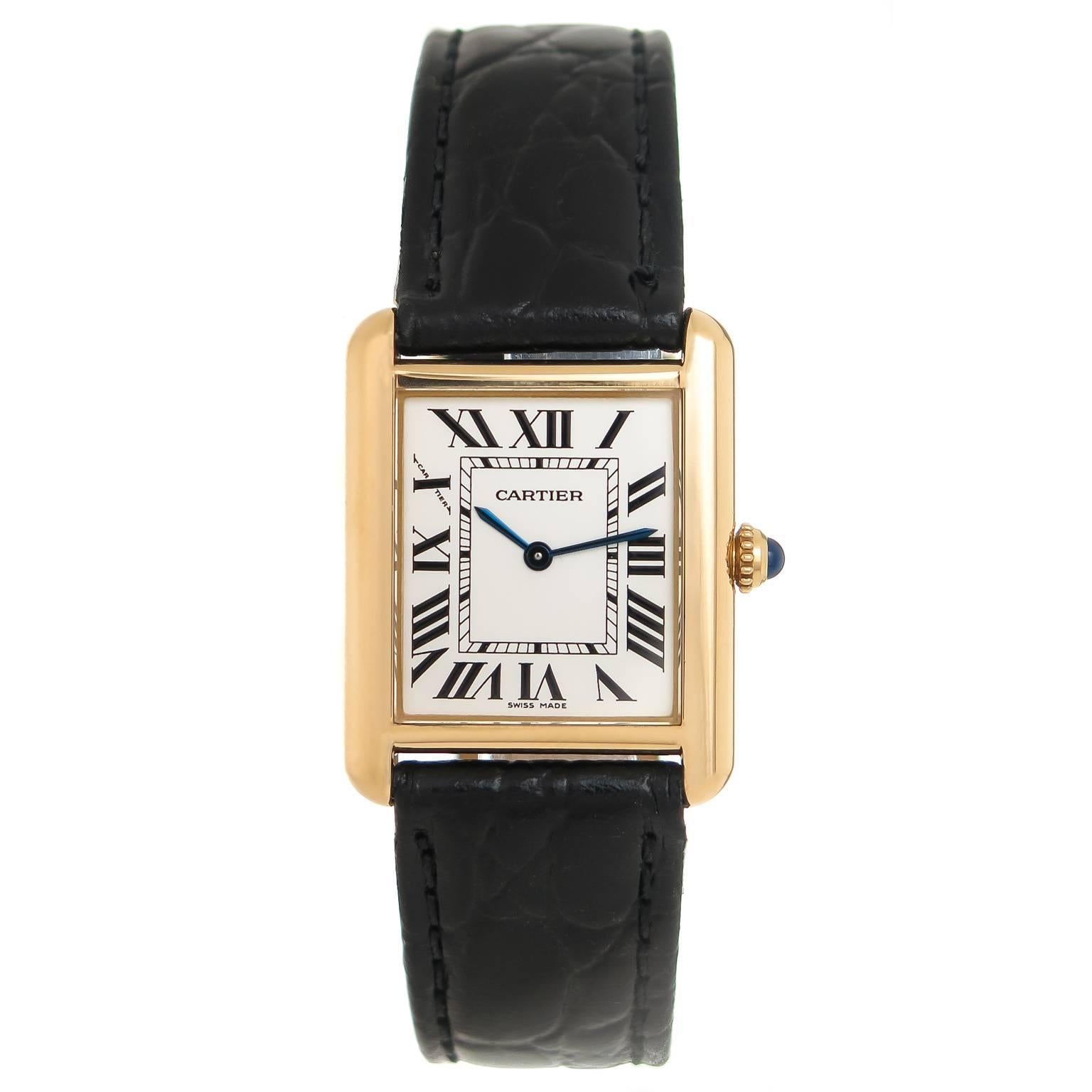 Cartier Yellow Gold Classic Tank Wrist Watch